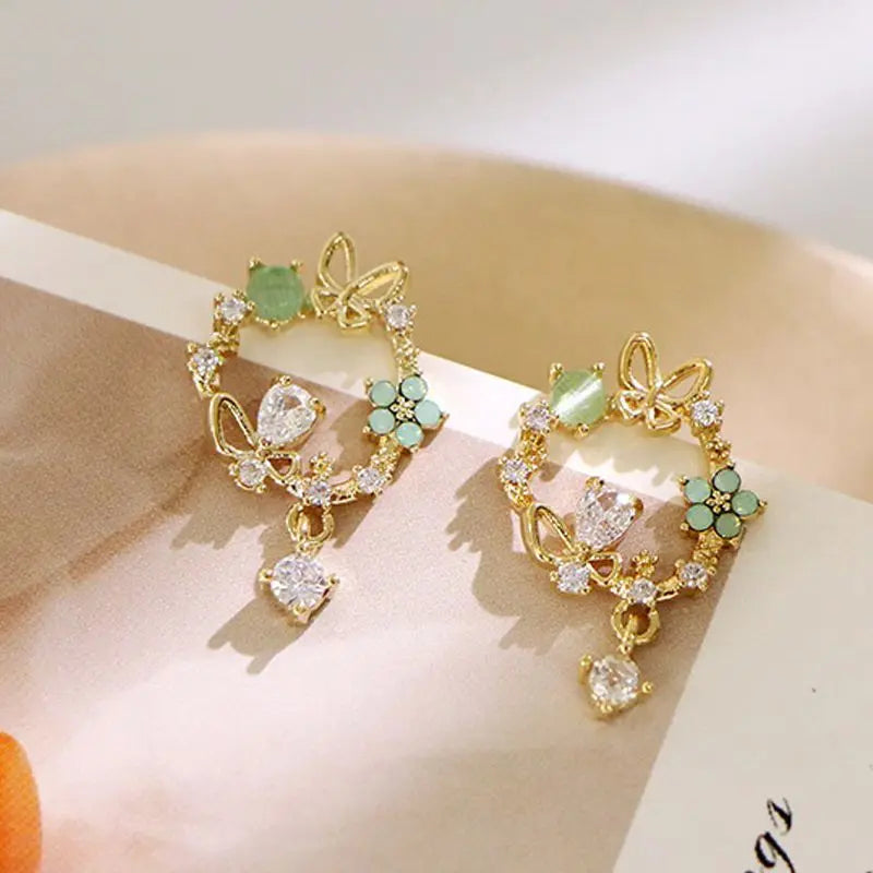 Beautiful Flower Wreath Earrings